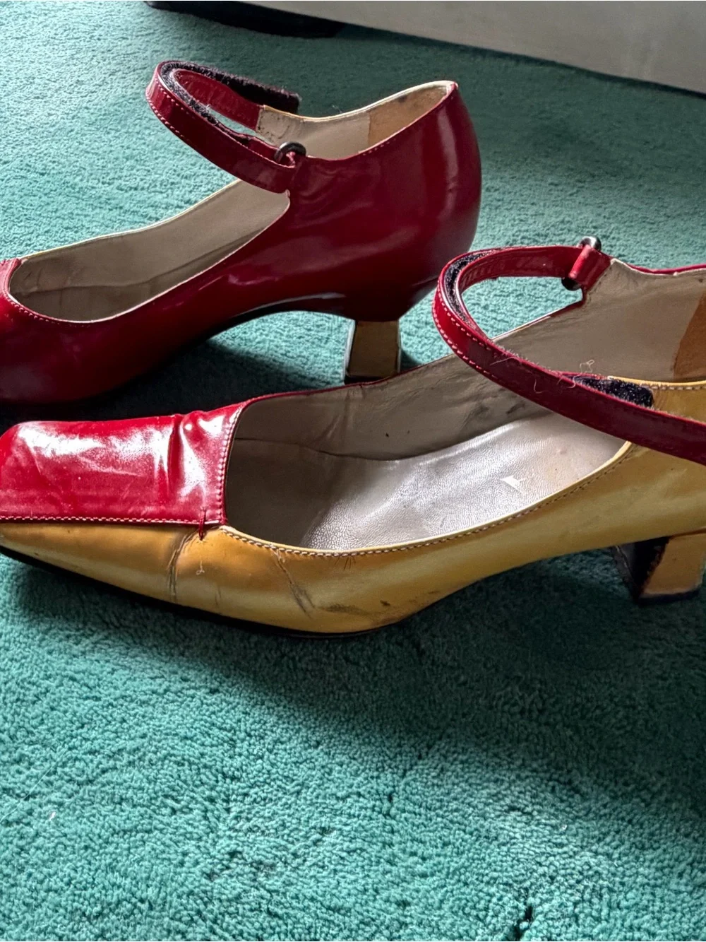 Red and Ivory Prada Vintage Shoes 36.5
